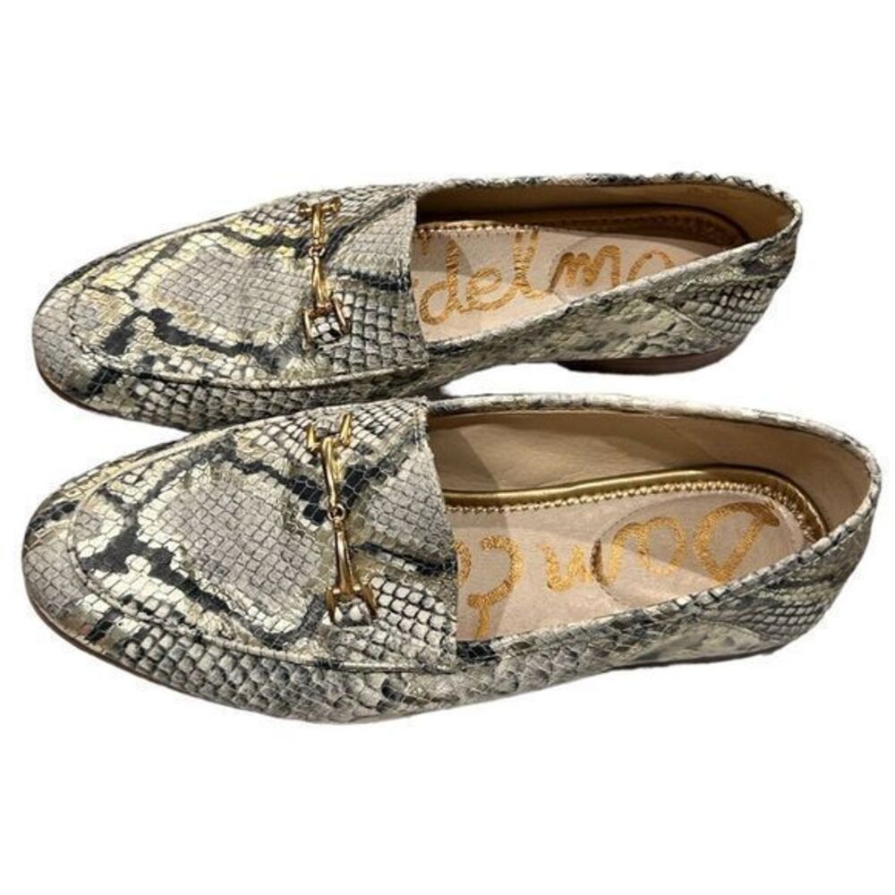 Sam Edelman Women's Loraine Bit Loafers Snakeskin Printed Black/Grey Size 6.5 - Picture 4 of 9